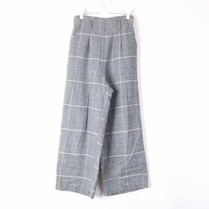 オリーブデオリーブ ロングパンツ ワイドパンツ チェック 千鳥格子 ボトムス レディース Mサイズ グレー OLIVE des OLIVE