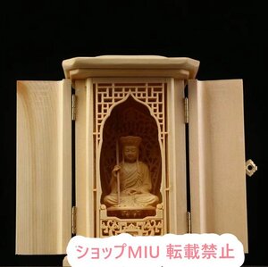 精密彫刻 新入荷★仏教工芸品 地蔵王菩薩 14cm 置物 仏壇 仏師で仕上げ品 精密細工 仏教美術