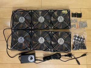 No104 強力 12cmFAN 3000回転 6連 AC100Vコントローラ付