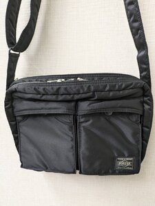 △ PORTER ショルダーバッグ メンズ 黒×オレンジ 吉田カバン ナイロン Bランク