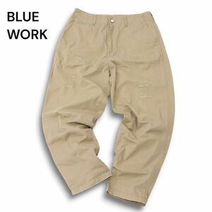 BLUE WORK ブルーワーク トゥモローランド 通年 ダメージ加工★ アンクル丈 ワイド テーパード チノ パンツ Sz.S　メンズ　C4B03609_8#R