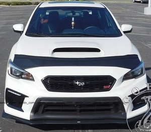 即納スバルS4 WRX STIノーズブラ ボンネット フード フロントカバー ガーニッシュ フェイクレザー黒ガーニッシュ エアロ スポイラーVAG VAB