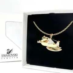 【値下げ】 SWAROVSKI　スワロフスキー　飛行機ネックレス　ブローチ