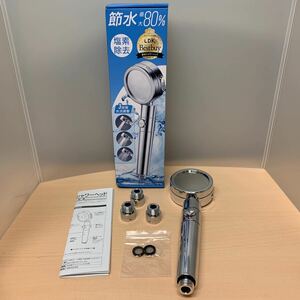 y072411m 日丸屋製作所 シャワーヘッド 日本製塩素除去剤 節水 浄水 止水ボタン 水流調整 角度調整 アダプター付 (シルバー)