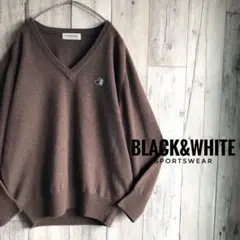 BLACK&WHITE ブラック&ホワイト　ウール　ニット　セーター　GOLF