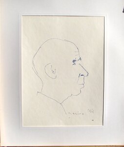 イタリア彫刻巨匠,マリノ・マリーニのミクストメディア版画「Henry Miller,1961 No59」シートのみ,HARRY N.ABRAMS版,1968年#ヘンリーミラー