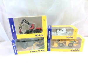 1000円スタート オリジナルミニチュア 4点セット KOMATSU コマツ 931XC D85MS G40&PC30E WX22H 作業車 箱付 WHO HH1025