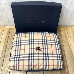 ＊【未使用/保管品】BURBERRY 羽毛肌掛けふとん 150cm×210cm フェザー ダウン ノバチェック ベージュ ダウンケット 布団 バーバリー 箱