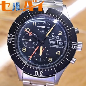 本物 美品 SINN 極希少 零戦太平洋横断プロジェクト 156B Military クロノグラフ メンズウォッチ 男性用自動巻腕時計 純正ブレス ジン