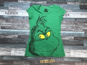 Dr.Seuss レディース グリンチ プリント 半袖Tシャツ S 緑