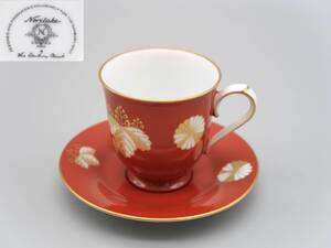 未使用美品！ノリタケ ダンバリーミント / Noritake Danbury Mint　デミタスカップ＆ソーサー　直径約6cm　金彩 菊花紋【F878S9】