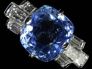 MR12912SS【1円～】新品仕上【RK宝石】≪Sapphire≫ 極上非加熱サファイア 大粒2.82ct!! 極上ダイヤモンド Pt900 高級リング ダイヤ