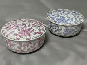 美品★たち吉 橘吉 金彩唐草蓋付小鉢 2種ペア ブランド食器★テーブルウェア