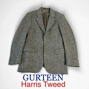 美品 Harris Tweed GURTEEN 総裏地仕立て 英国ブランド ハリスツイード テーラードジャケット ジャケット 36 輸入 紳士服 HARRIS TWEED