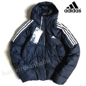 メンズ O (XL)◆未使用 定価14,300円 adidas アディダス エッセンシャルズ ミッドウェイト ダウンジャケット はっ水 GT9133 濃紺系 