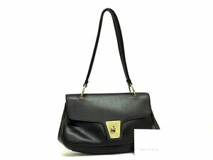 1円 ■美品■ GUCCI グッチ 90643 002058 レザー ハンドバッグ ショルダー 肩掛けかばん レディース ブラック系 FA8855