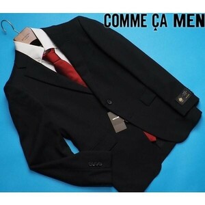 新品定価5万円 COMME CA MEN コムサメン『チェルッティ クールエレガンス 伊製生地』ウールトロピカルジャケットSS黒(05) 01GP01