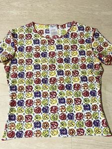 1000円～正規品 極美品 シャネル CHANEL ココマーク カメリア柄 マイヨ素材 半袖 カットソー Tシャツ ヴィンテージ