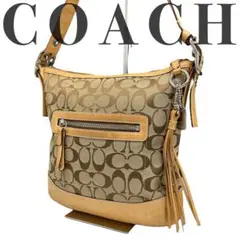 ✨良品✨COACH コーチ　ショルダーバッグ  斜め掛け　シグネチャー　レザー