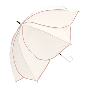 ☆ オフホワイト ☆ Parasol フレラ 50cm 傘 レディース 長傘 50cm 晴雨兼用傘 雨傘 長傘 花びら傘 ワンタッチ傘 日傘 かさ カサ おしゃれ