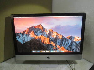 「G3-2/A61010-3」★Apple A1312 iMac (27-inch, Mid 2010)/CPU:i5 3.6GHz/HDD1.0TB/メモリ16GB/無線/Sierra10.12.6★