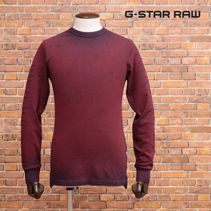 1円/G-STAR RAW/XXSサイズ/ロンT MULTI LOGO OD R T L/S D17744-C336 ジャージー 製品染 オーガニック綿 長袖 新品/赤/ボルドー/jh109/