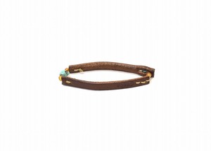 gunda （ガンダ）Turquoise LEATHER BRACELET ターコイズ レザー ブレスレット 天然石 ビーズ FREE ONE アクセサリー BLUE BROWN