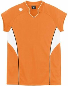 《未使用》 [デサント] バレーボール フレンチスリーブゲームシャツ 吸汗速乾 男女兼用 DSS-4833 オレンジ Sサイズ 《アウトレット》TAV43