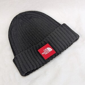 【極美品】THE NORTH FACE ノースフェイス ビーニー ニット帽 ニットキャップ ボックスロゴ 赤タグ 男女兼用 ユニセックス ブラック 黒