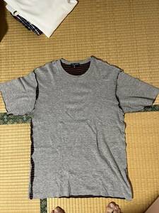 コムデギャルソンオム 00s 2004年 日本製 半袖 カットオフ加工 Tシャツ M グレー COMME des GARCONS HOMME メンズ