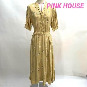 PINK HOUSE ピンクハウス 花柄 半袖シャツワンピース 夏 B8769