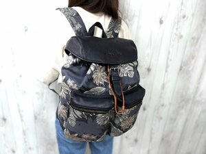 極美品 COACH コーチ バックパック リュックサック バッグ PVC×レザー ダスティパープル A4収納可 メンズ 71849Y