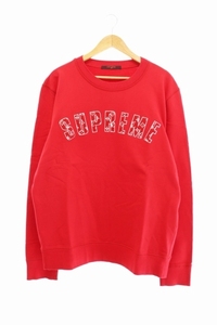 ルイヴィトン LOUIS VUITTON ×Supreme シュプリーム 17AW LV Arc Logo Crewneck ロゴ アーチ スウェット トレーナー XL 赤 レッド ☆AA★