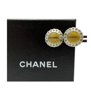 【美品】シャネル CHANEL 99A ロゴ ラウンド イヤリング シルバー 丸型 フラワー ヴィンテージ