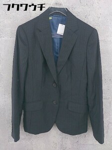 ◇ J.PRESS VITALE BARBERIS CANONICO シングル 2B 長袖 テーラードジャケット サイズ9 ブラック グレー レディース