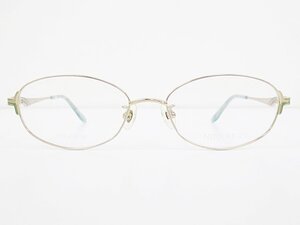 ∞ NINA RICCI ニナリッチ 眼鏡 メガネフレーム NR26075 52□16-135 メタル チタン フルリム ゴールド系 ライトグリーン 日本製 □H8