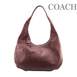 COACH コーチ ショルダーバッグ　ワンショルダー　レザー　パープル