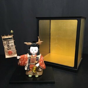 RT0818-5-3 桃太郎 日本人形 和人形 ケース付 置物 インテリア 芸術 美術 H44cm W38cm D30cm 140サイズ