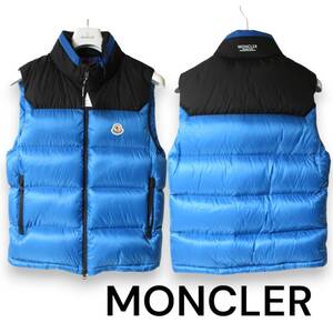 MONCLER Ophrys　ダウンベスト　リサイクルリップストップナイロン　ブルー/ブラック　サイズ1　モンクレール