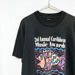 90s USA製 SCREEN STARS BEST 半袖 プリントTシャツ ミュージックアワーズ アポロシアター 魚柄 XL相当