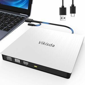 DVD/CDドライブ 外付け USB3.0 外付けdvdドライブ ポータブルType-C CD/DVDドライブ 光学 外付け 静音 高速 軽量 外付CD・DVDドライブ