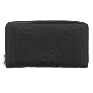 GUCCI グッチ 財布 長財布(小銭入有) 739482 Black Leather ジャンボGG ラウンドジップウォレット