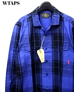 L【WTAPS VATOS L/S 131GWPT-SHM05 BLUE ダブルタップス VATOS チェックシャツ バトス ブルー】　