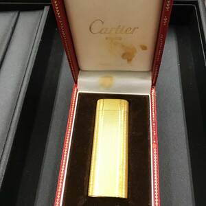 #947 Cartier カルティエ ガスライター ライター　ゴールドカラー　 喫煙具 おまけの箱付き　コレクター