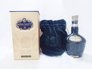 【未開栓】箱・布袋付き ロイヤルサルート21年 緑陶器 旧ボトル / RoyalSaluto Green SCOTCHWISKY 700ml(約1418g) 40％【送料別】IA1390