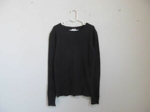 (52853)ZARA　Kids　ザラキッズ　長袖　リブ　カットソー　Tシャツ　クルーネック　グレー系　13-14　164㎝　USED