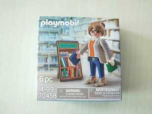 同梱可☆ヨーロッパ限定☆プレイモービル70458 図書館　司書　本屋さん　ブックストア playmobil　めがね　ブーツ