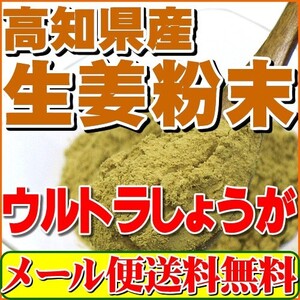 生姜 粉末 しょうが パウダー 100ｇ 高知県産ウルトラ生姜 殺菌蒸し工程 国産 ジンジャー メール便送料無料