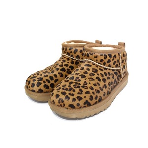 アグ UGG Classic Ultra Mini Leopard クラシック ウルトラ ミニ レオパード ムートンブーツ 23cm 茶 ブラウン FI1020F ■OF レディース