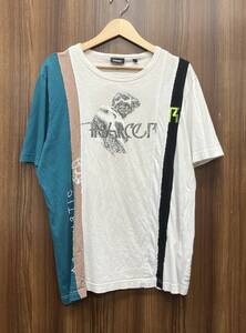 DIESEL / ディーゼル A3STH3TIC 半袖 再構築 プリント Tシャツ マルチカラー サイズM